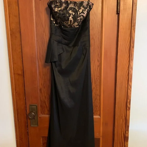 chinese dress ladies Black Strapless Mermaid Evening Gown